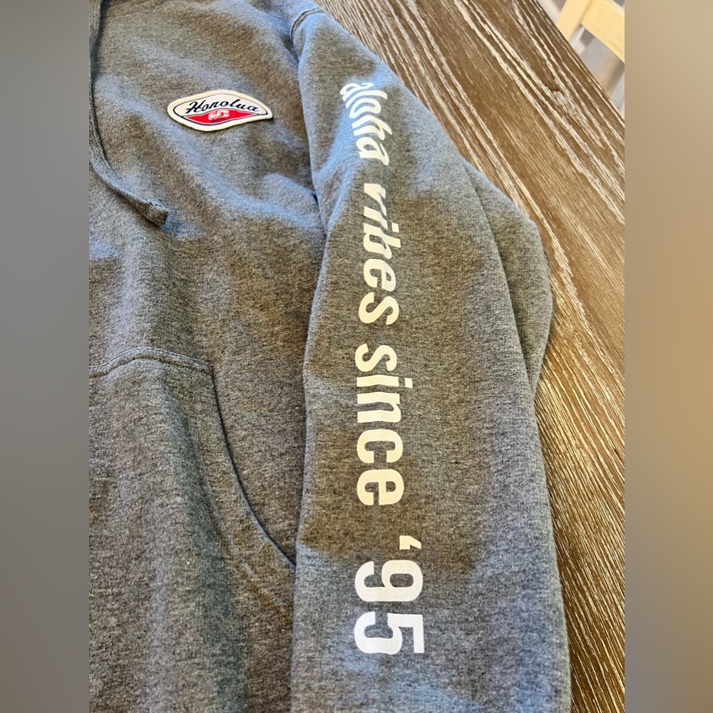 Men’s Large Honolua Grey Hoodie Sweatshirt - Picture 3 of 9
